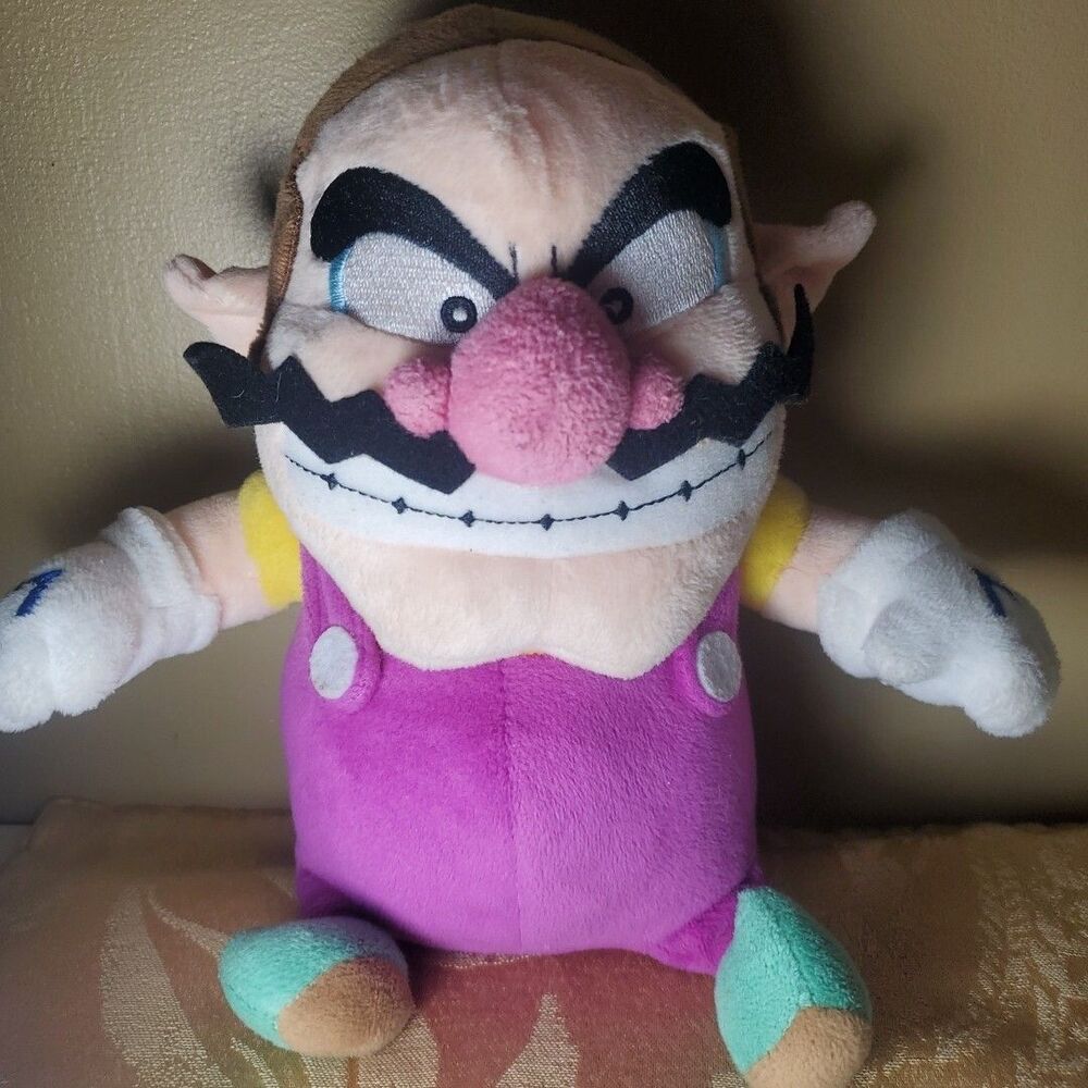 Super Mario Wario Beanie Plush 10in Nintendo Character Stuffed Toy